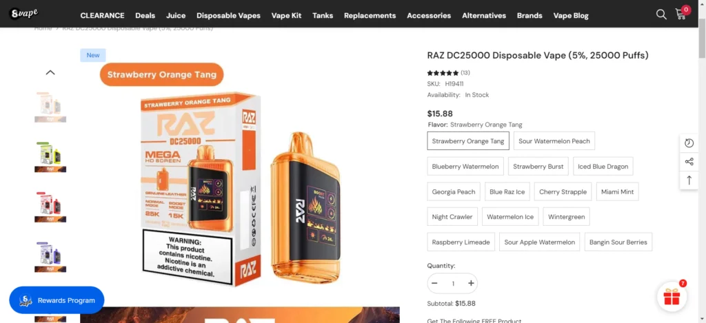 The Analysis Of The Characteristics and Function Of RAZ DC25000 Disposable  Vape -
